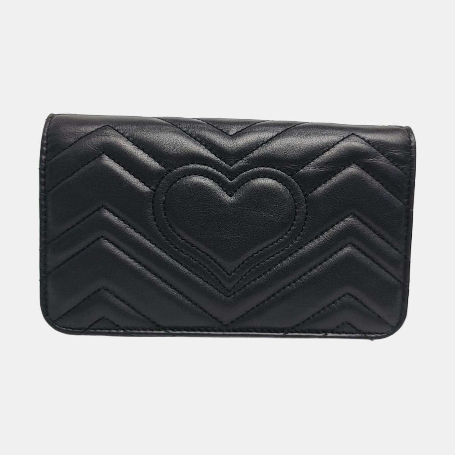 GG Marmont Super Mini Quilted Calfskin Black