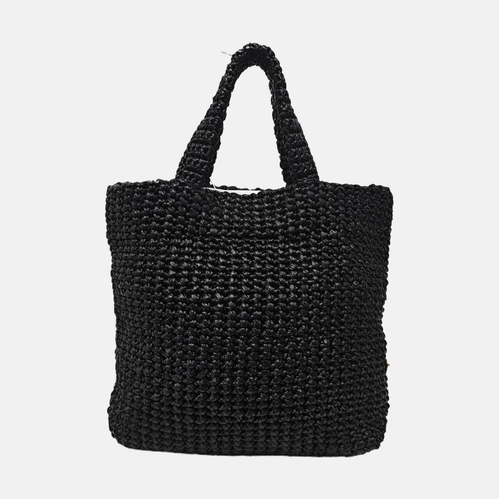 Straw Tote Bag Black