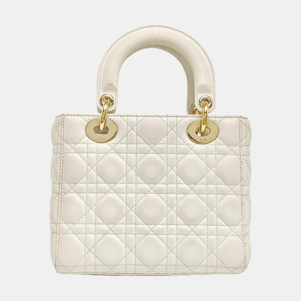 Lady Dior Cannage Lambskin White