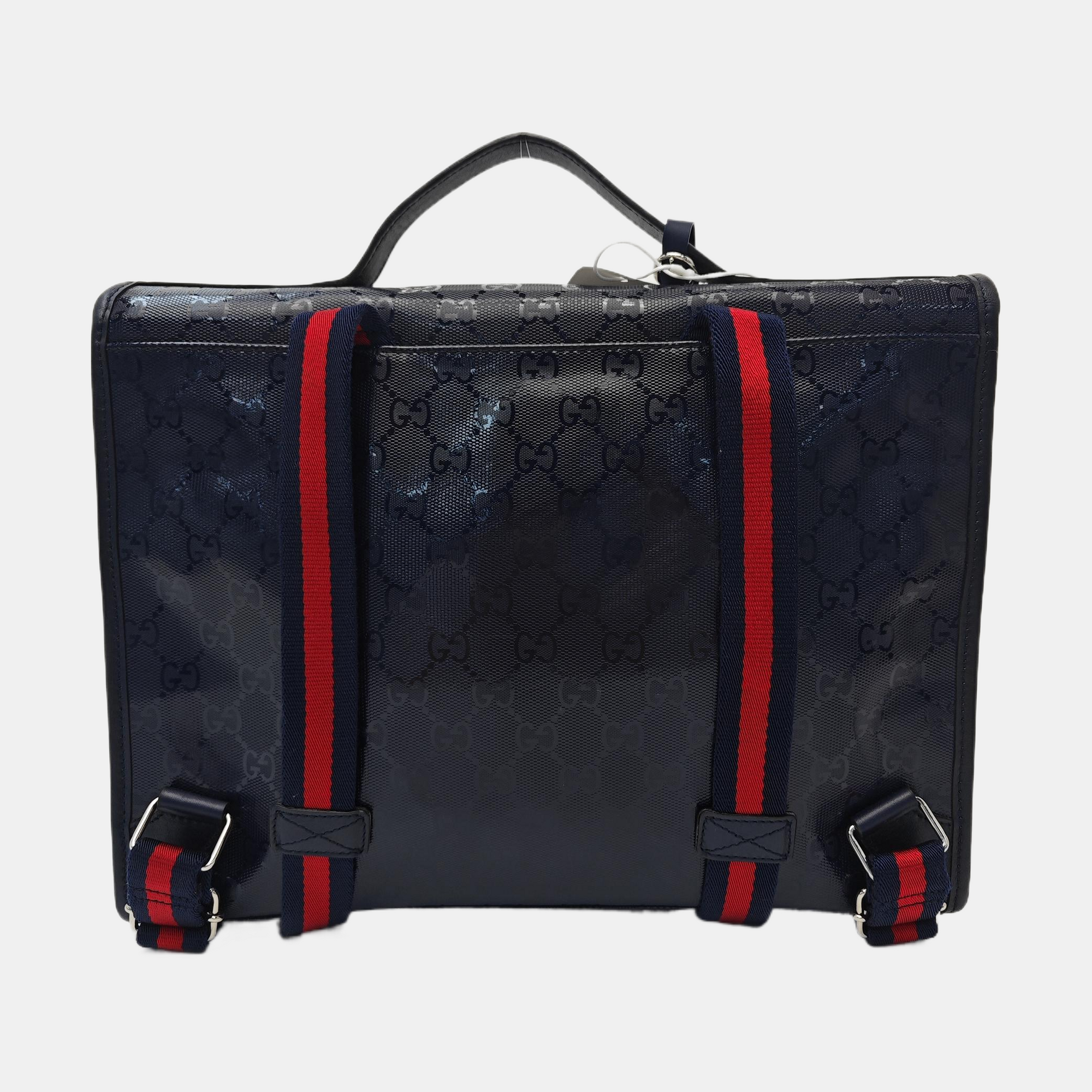Monogram Coated Canvas Backpack Blue
