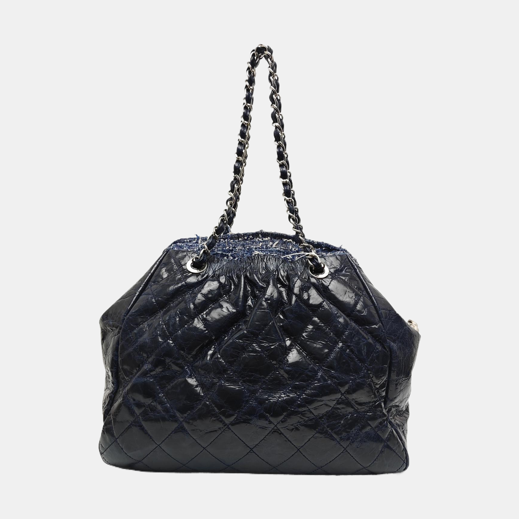 Quilted Calfskin Tote Bag Blue