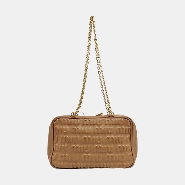 Calfskin Top Handle Bag Brown