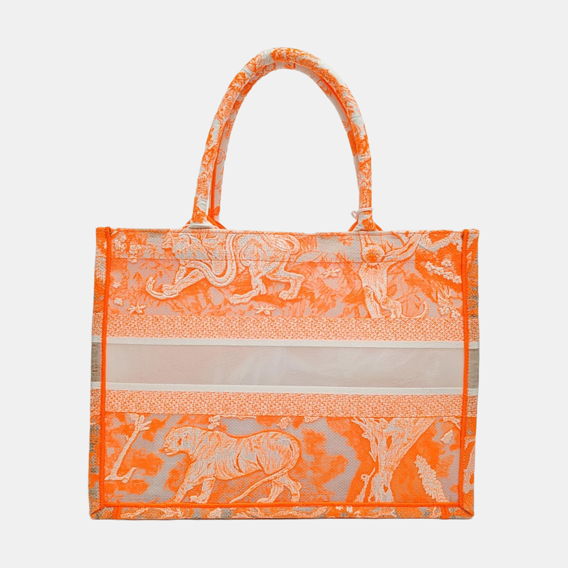 Authenticated pre-owned  Book Tote Medium Fabric Orange - Tote Bag at Looply