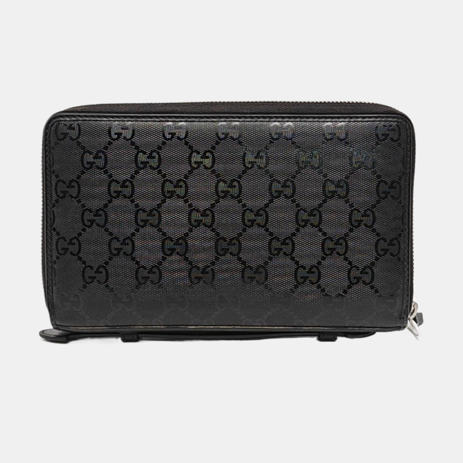 Monogram Coated Canvas Clutch Black