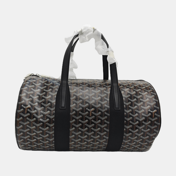 Coated Canvas Top Handle Bag Brown