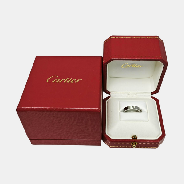 LOVE 18k White Gold Silver Ring EU 49
