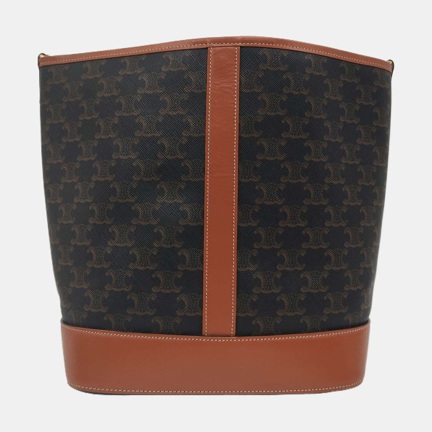 Authenticated pre-owned  TRIOMPHE CANVAS Medium Coated Canvas Brown - Bucket Bag at Looply