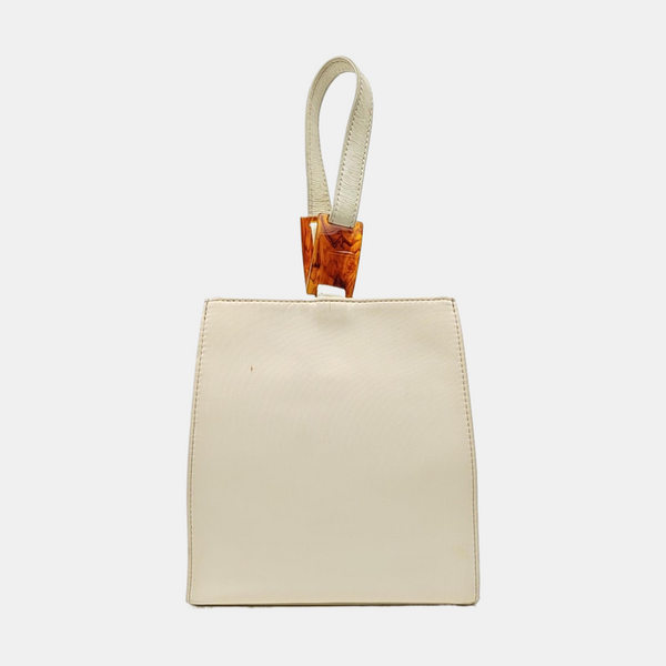 Fabric Top Handle Bag White