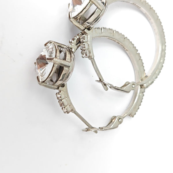 Synthetic Crystal Silver Stud Earrings