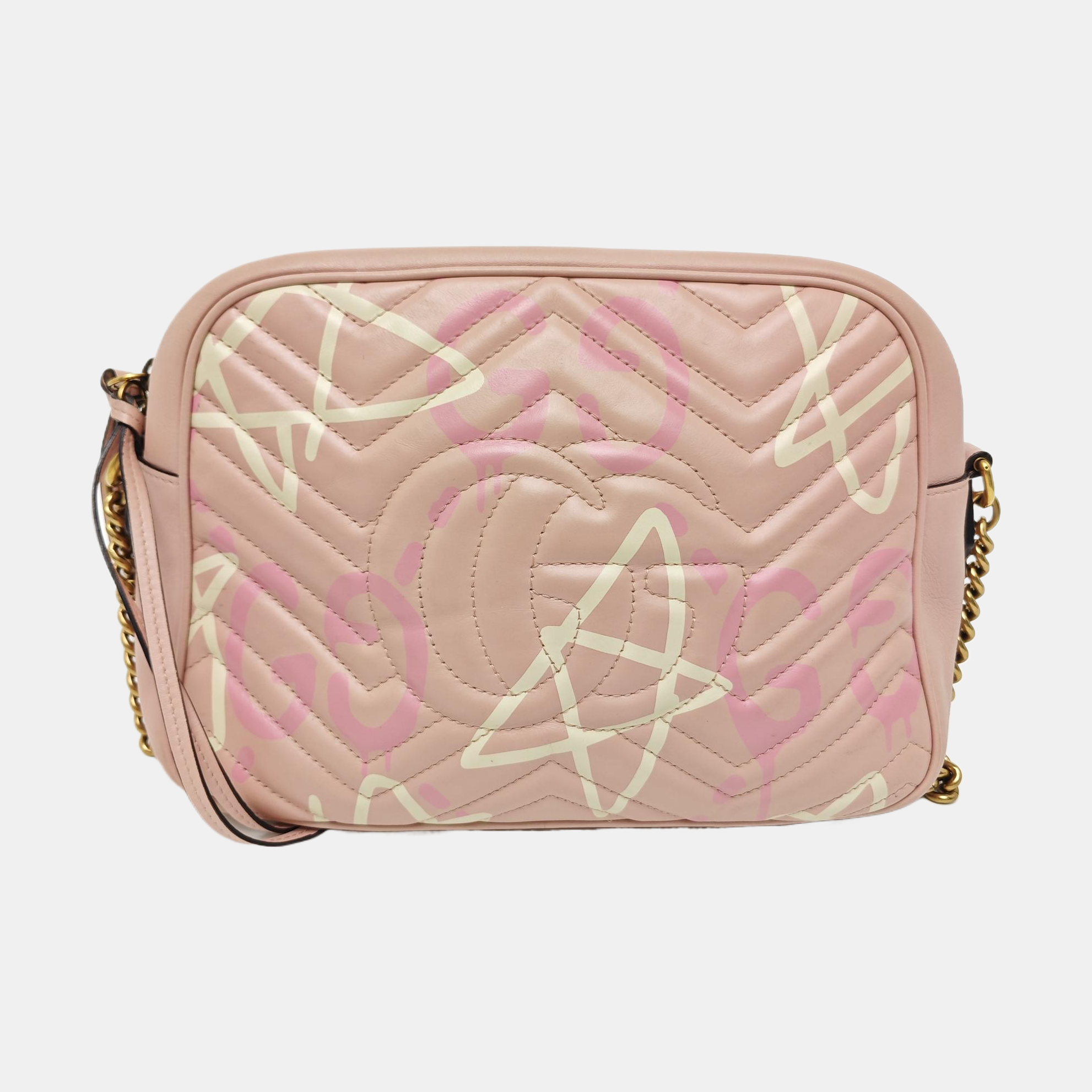 GG Marmont Medium Quilted Calfskin Pink