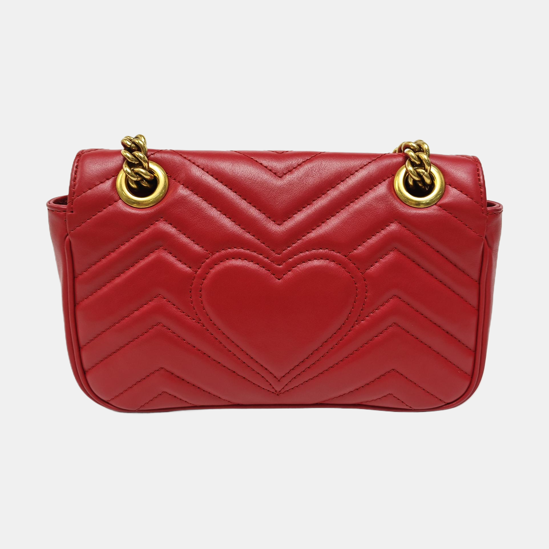 GG Marmont Small Quilted Calfskin Red