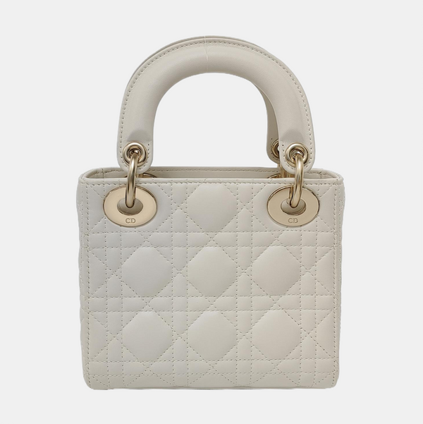 Lady Dior Mini Cannage Lambskin White