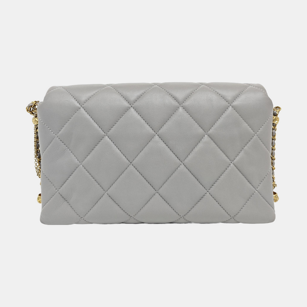 CLASSIC FLAP Small Quilted Lambskin Gray