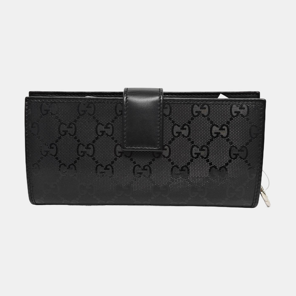Ligne Shima Monogram Coated Canvas Black Wallet
