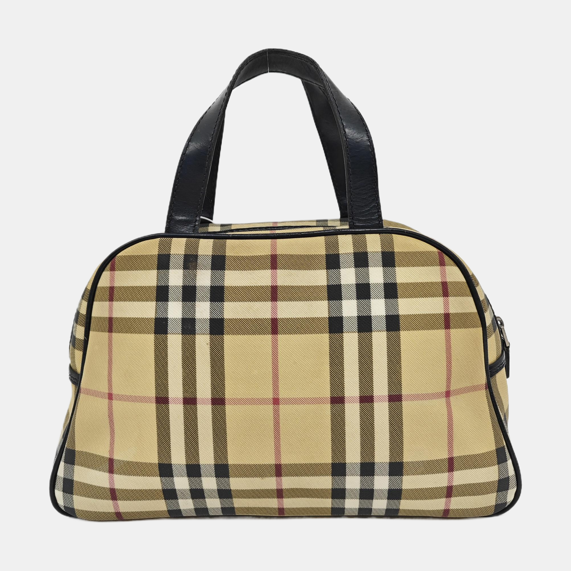 Coated Canvas Top Handle Bag Beige