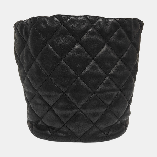 DRAWSTRING Quilted Lambskin Black