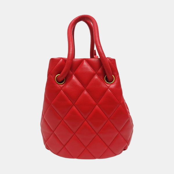 B. Quilted Calfskin Red