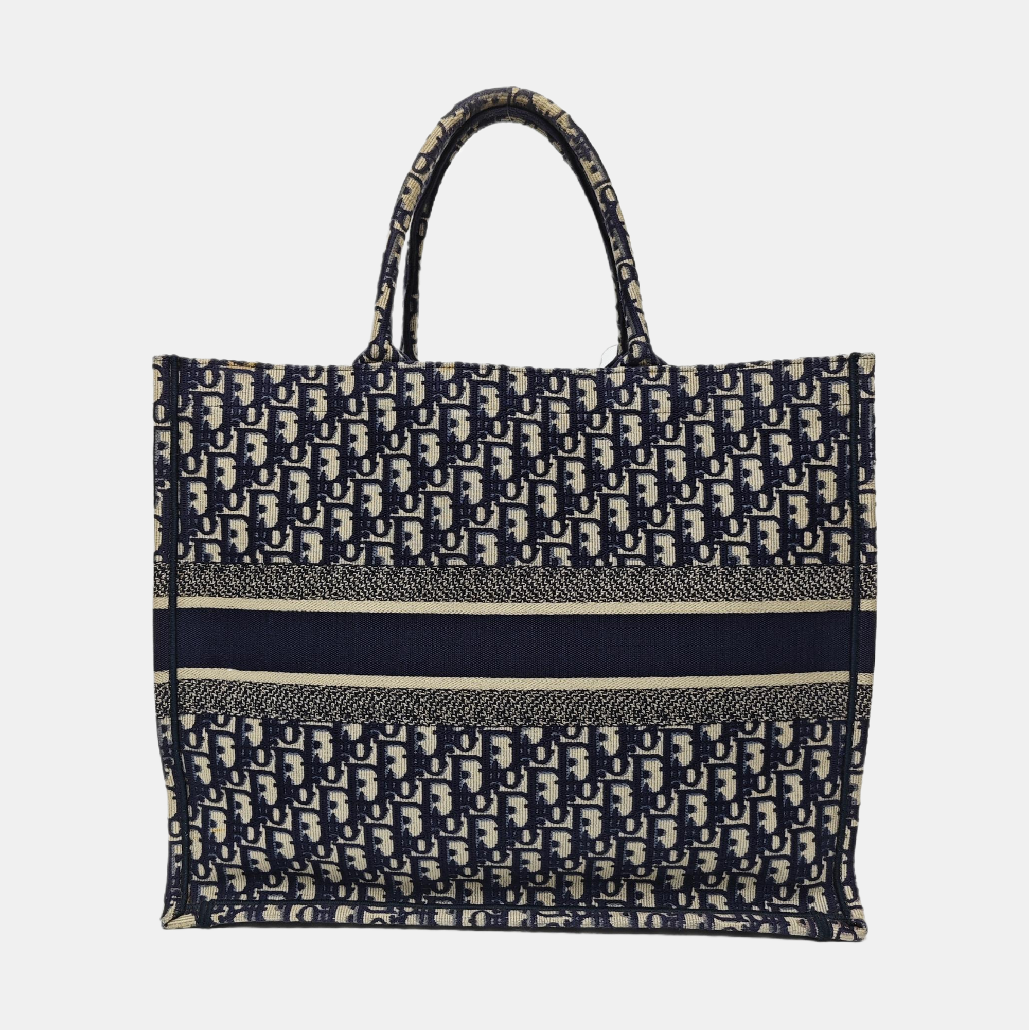 Book Tote Large Oblique Canvas Beige