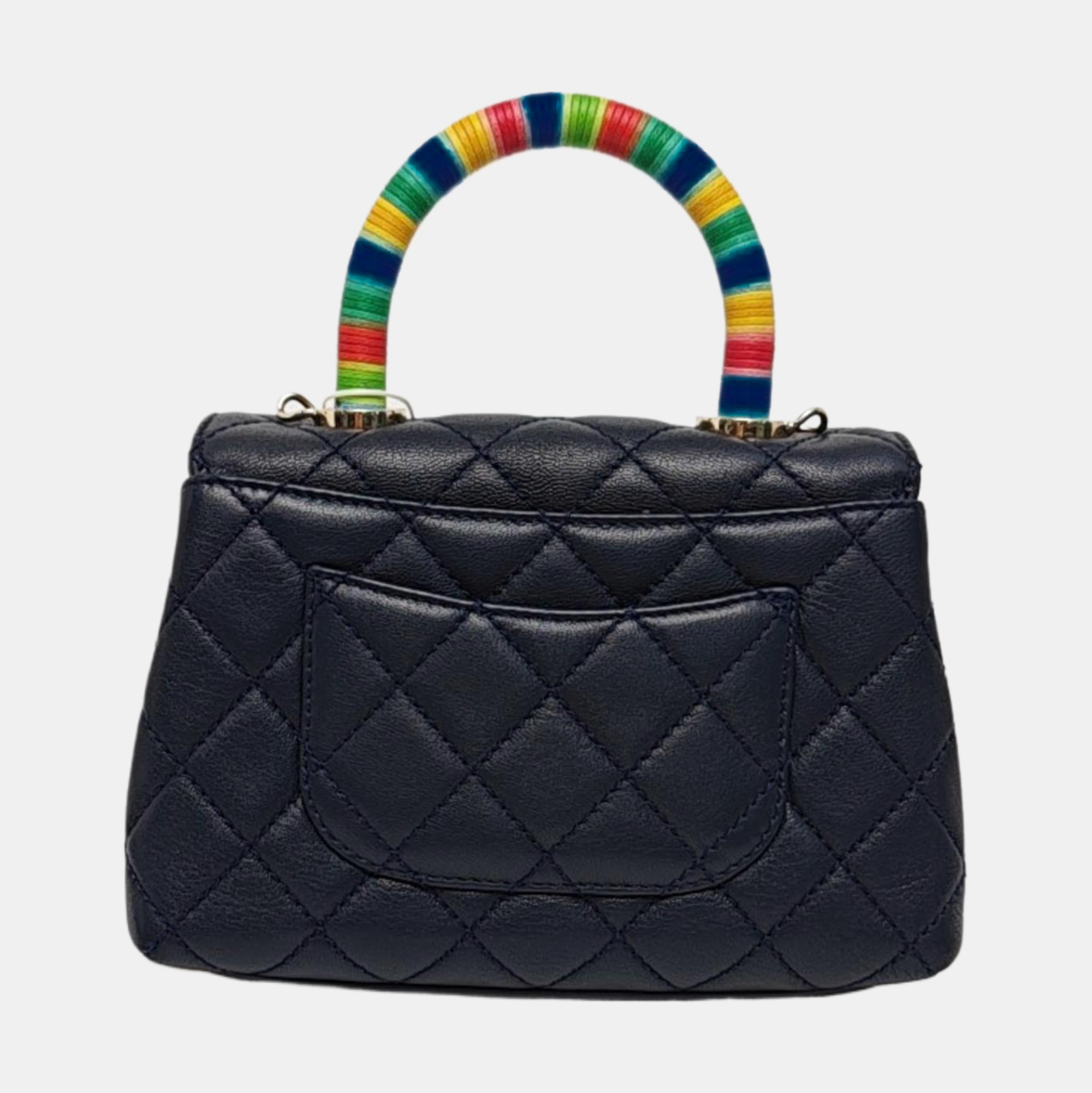 COCO HANDLE Mini Quilted Lambskin Blue