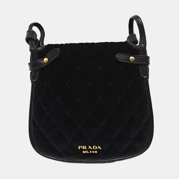 Belt Bag Quilted Velvet Black