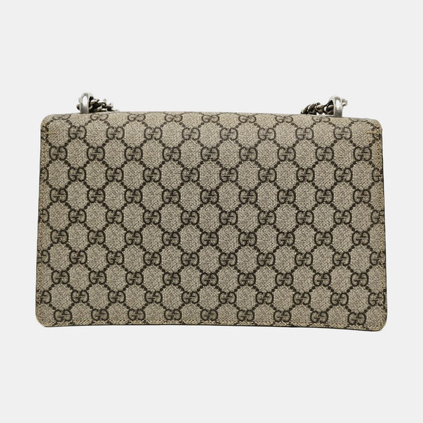 Dionysus Small Monogram Coated Canvas Beige