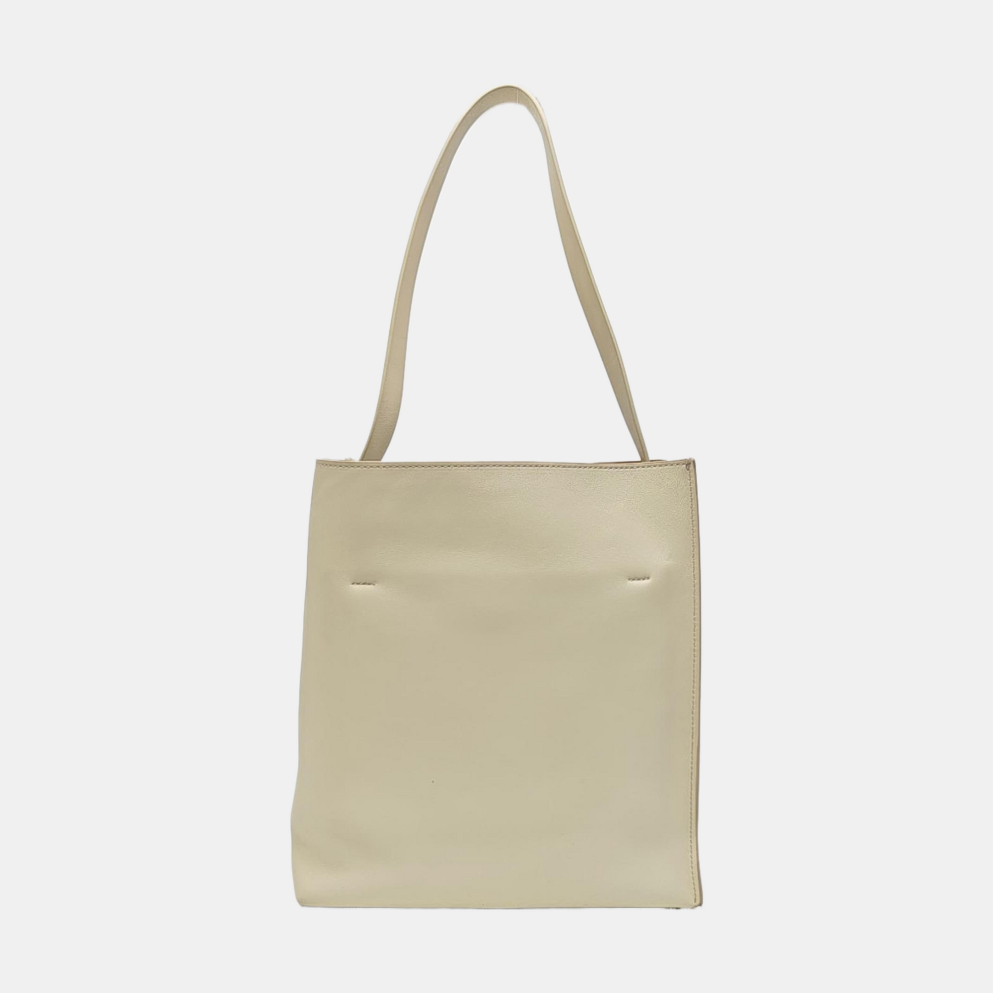 Calfskin Shoulder Bag Small White