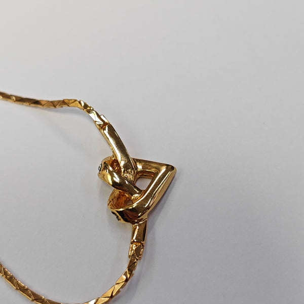 Twist Round Metal Gold Necklace