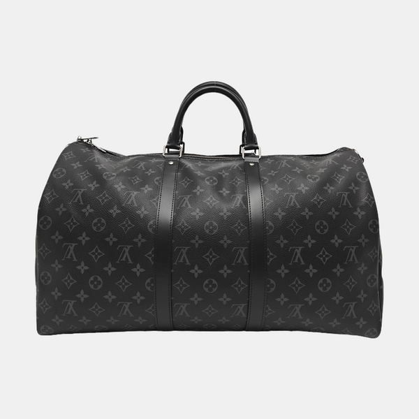 KEEPALL 50 Damier Graphite Coated Canvas Black