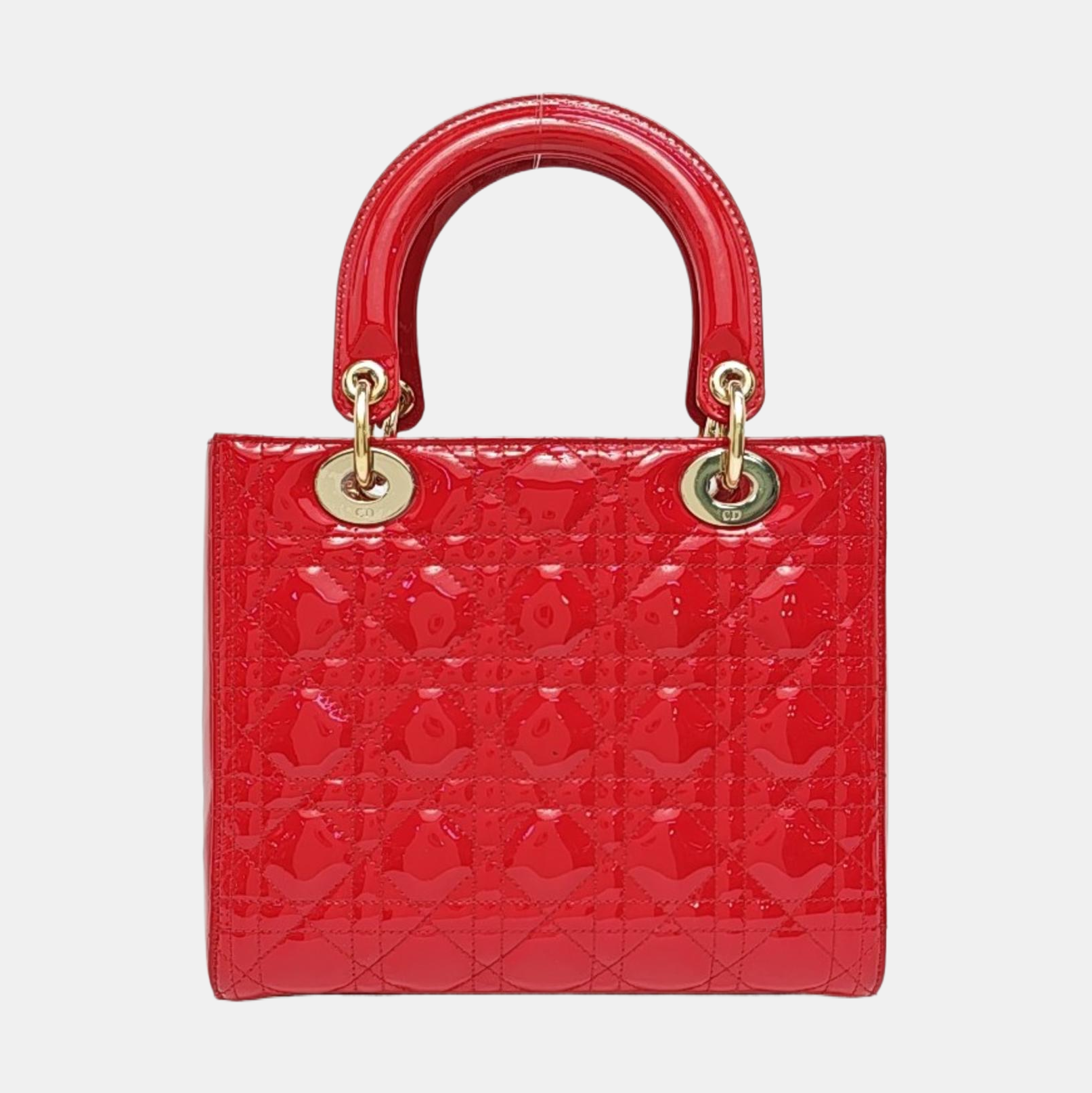 Authenticated pre-owned  Lady Dior Medium Cannage Lambskin Red - Tote Bag at Looply