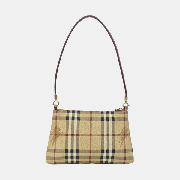 Coated Canvas Shoulder Bag Brown