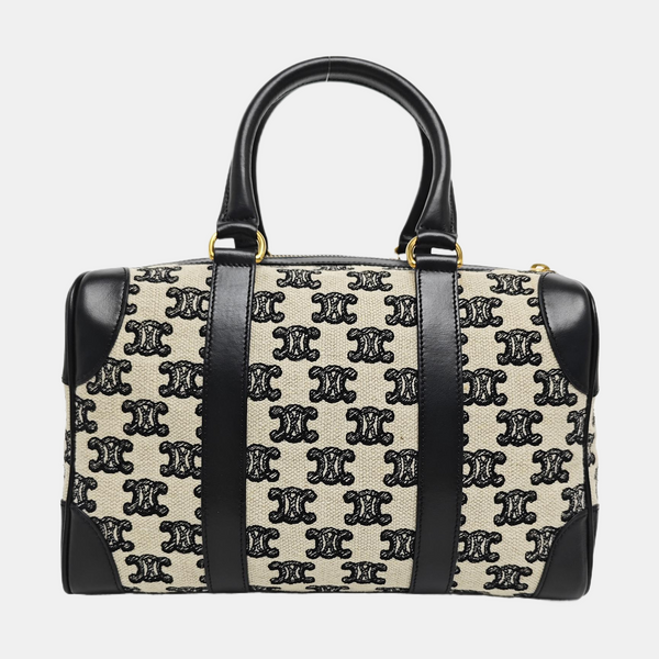 Fabric Top Handle Bag Small White