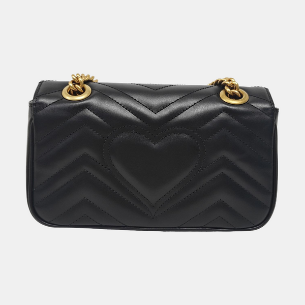 GG Marmont Small Quilted Calfskin Black