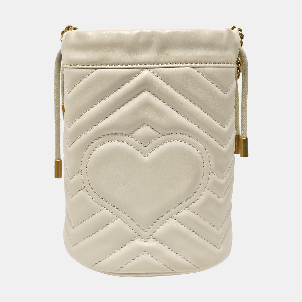 GG Marmont Mini Quilted Calfskin White