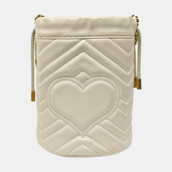 GG Marmont Mini Quilted Calfskin White
