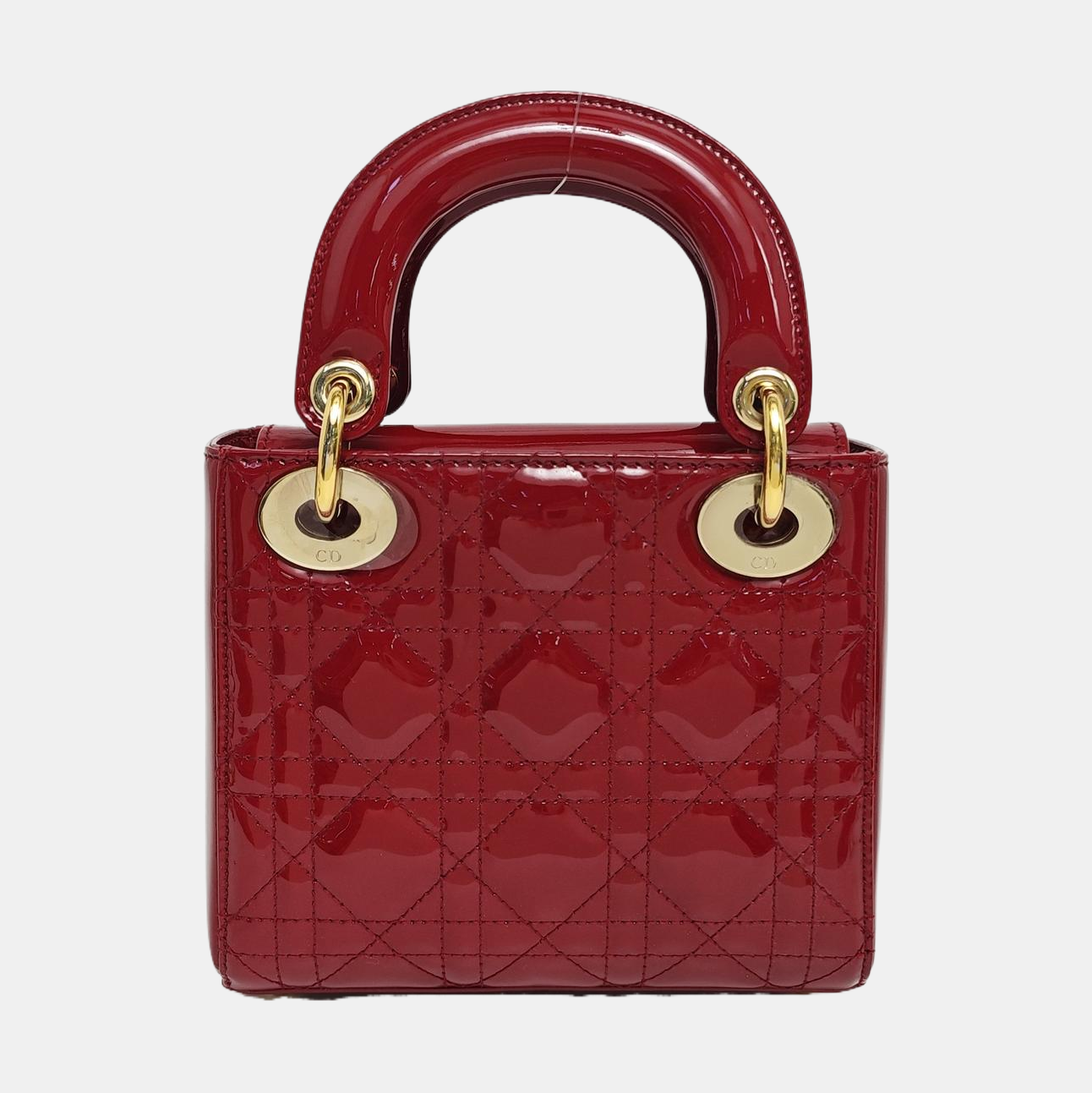 Lady Dior Mini Quilted Patent Leather Red