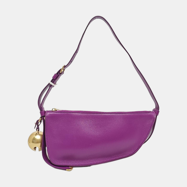 Calfskin Top Handle Bag Mini Purple