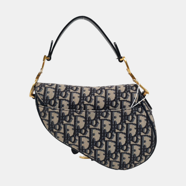 Saddle Mini Oblique Canvas Blue