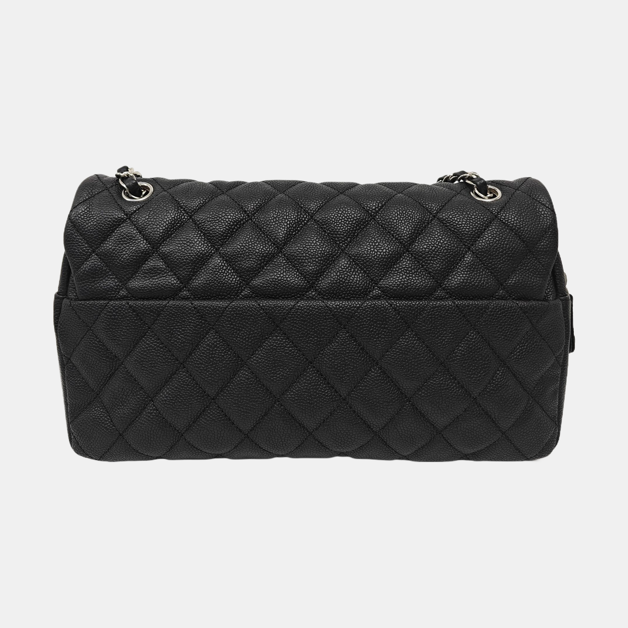 Large Quilted Grained Calfskin Black