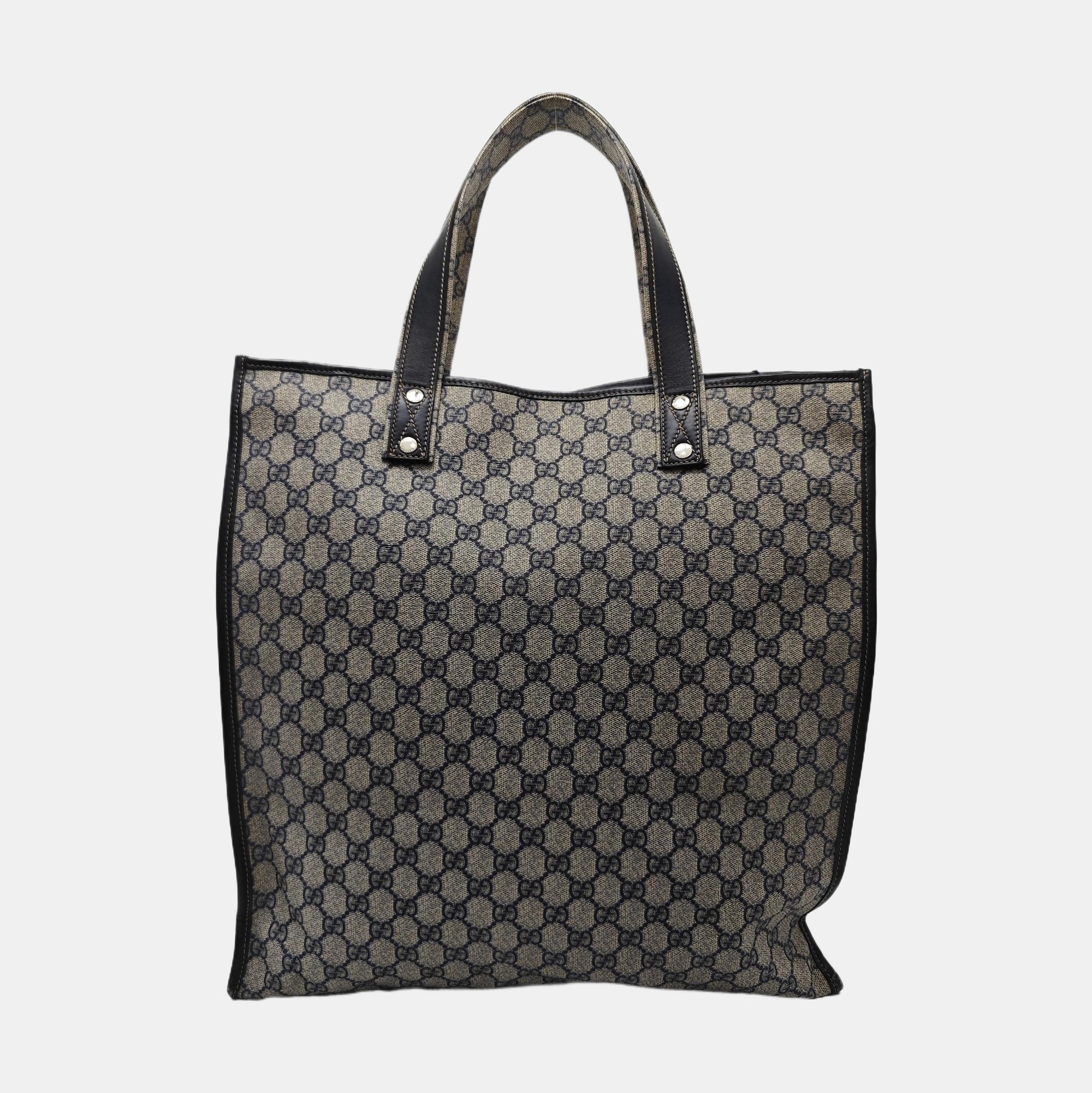 Monogram Coated Canvas Tote Bag Black