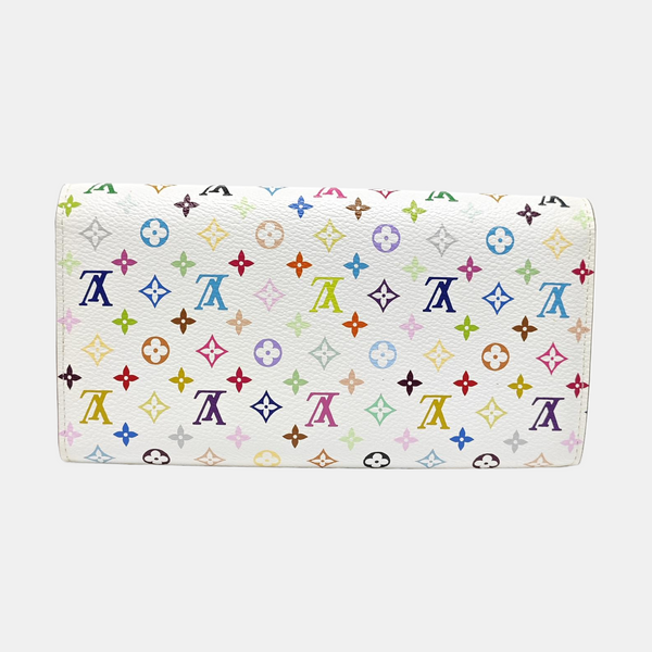 LV × TM PORTE MONNAIE Monogram Coated Canvas White Wallet