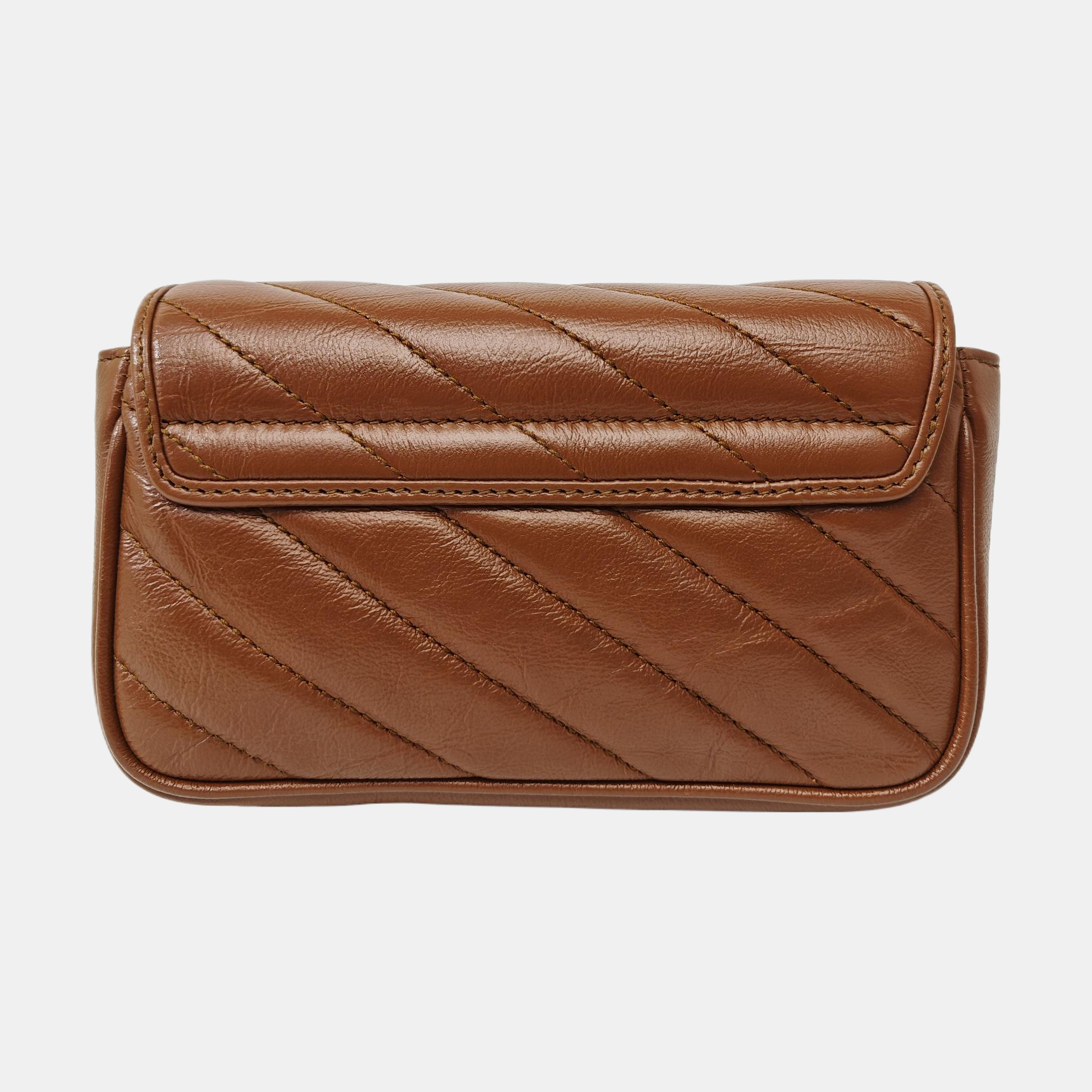 GG Marmont Mini Quilted Calfskin Brown