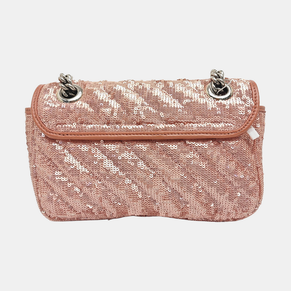 GG Marmont Small Quilted Sequins Pink