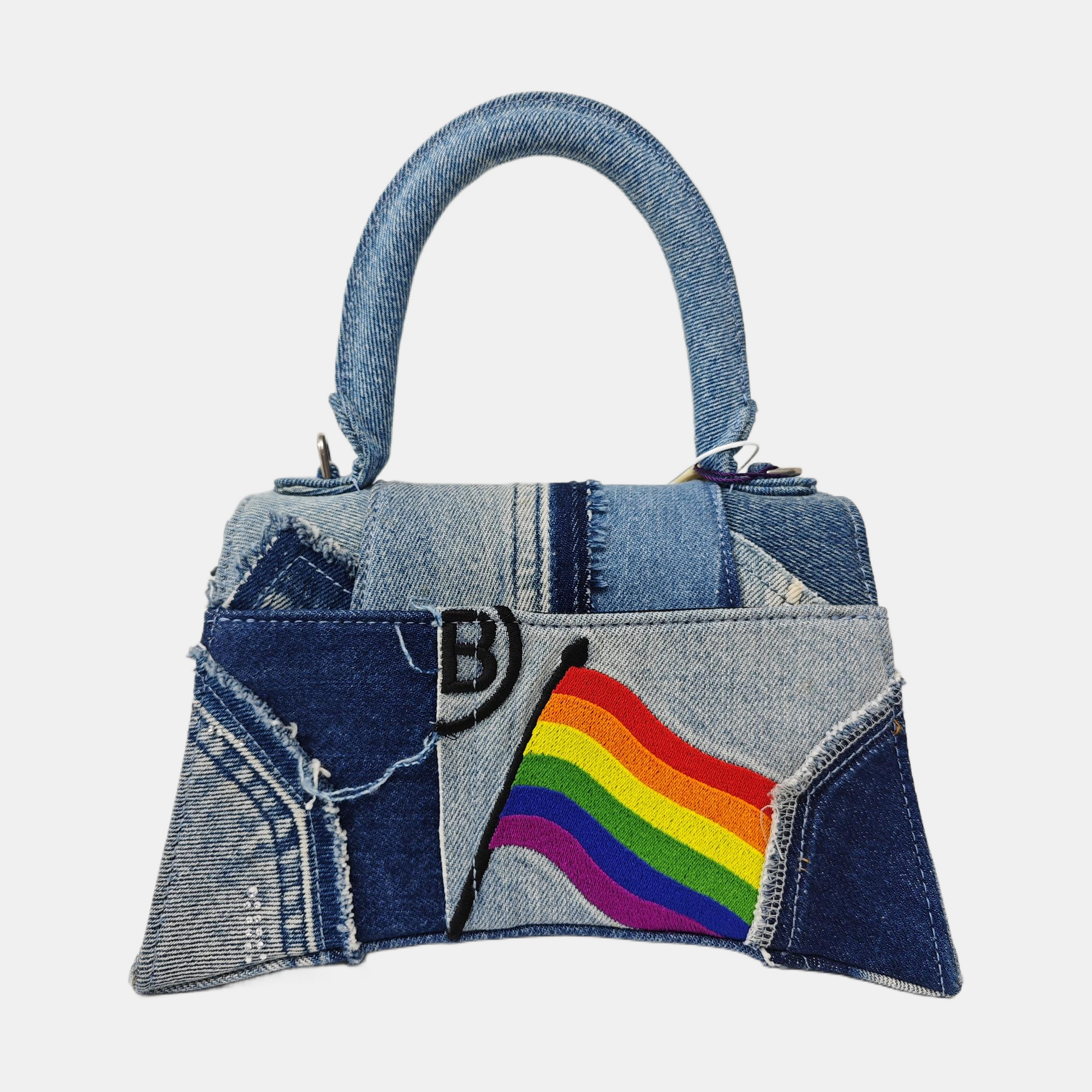 Hourglass Small Quilted Denim Blue