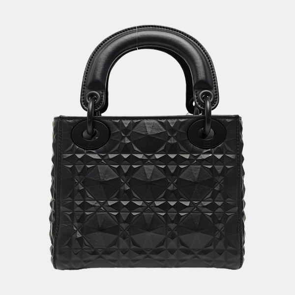Lady Dior Mini Cannage Calfskin Black