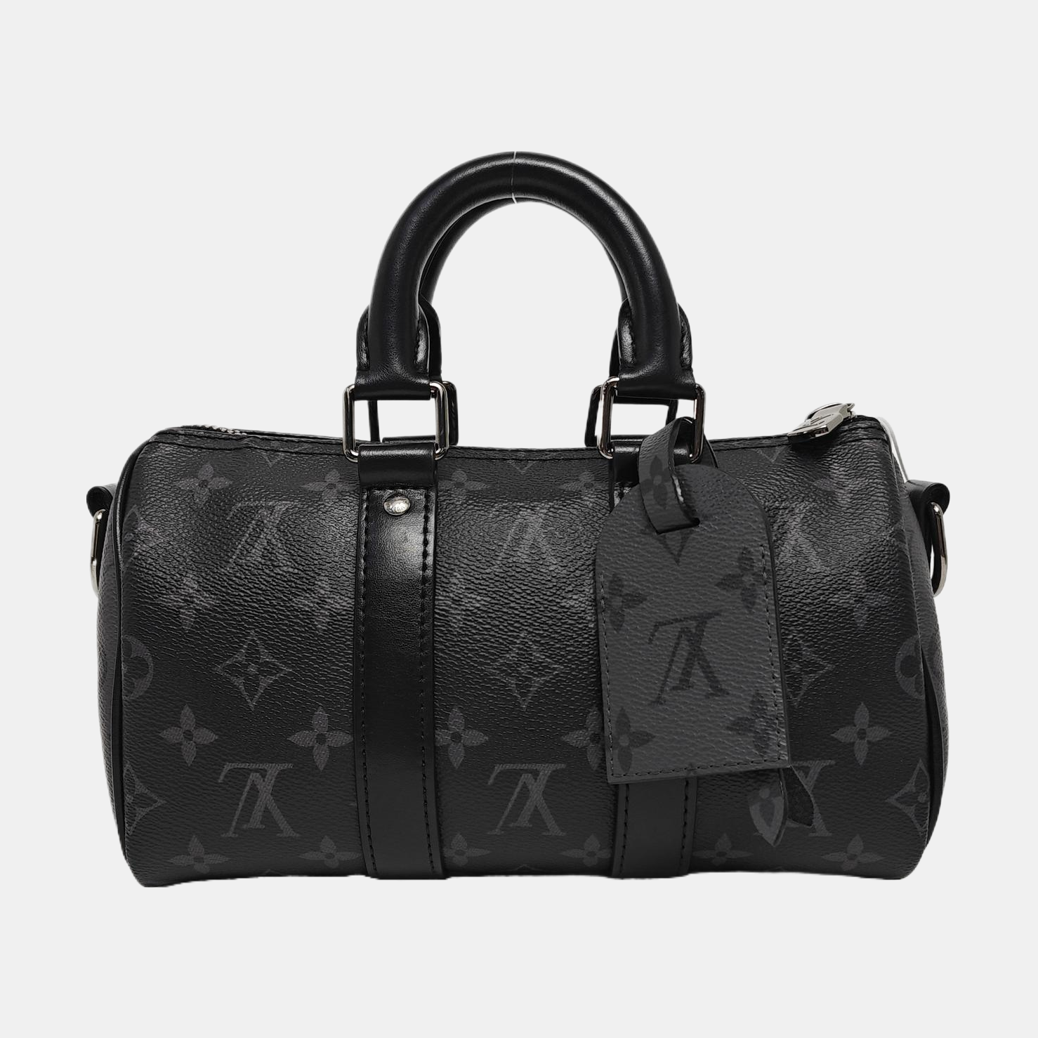 KEEPALL 25 Monogram Coated Canvas Black