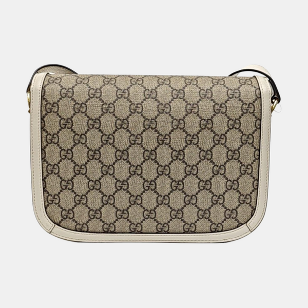 Horsebit 1955 Small Monogram Coated Canvas Beige
