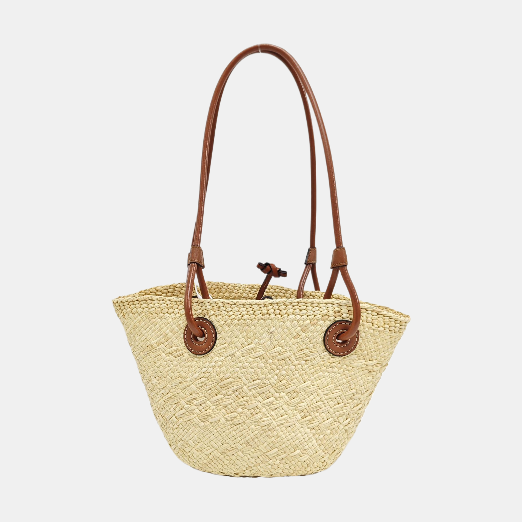 Straw Top Handle Bag Beige