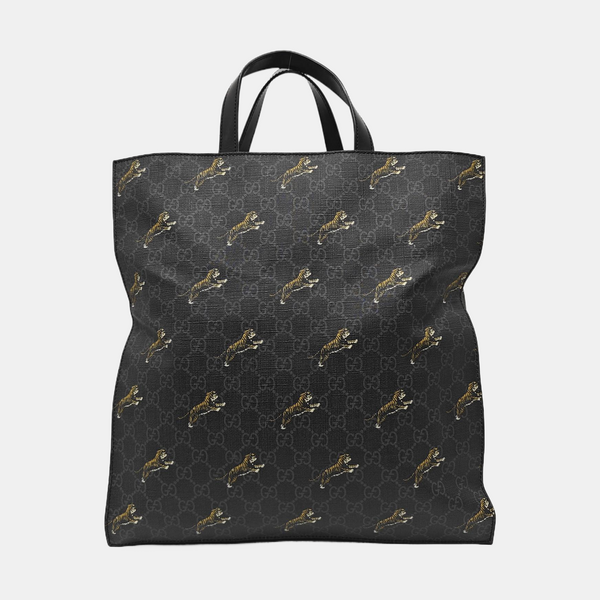 GG Supreme Monogram Coated Canvas Black
