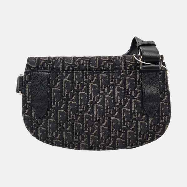 Authenticated pre-owned  Saddle Large Oblique Canvas Gray - Shoulder Bag at Looply