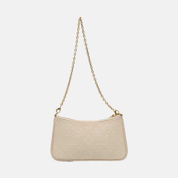 EASY POUCH ON STRAP Calfskin Beige